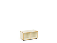 BUNKY – Low Bench for 2 People – White Maple Interior – Glacier Blue Exterior Finish