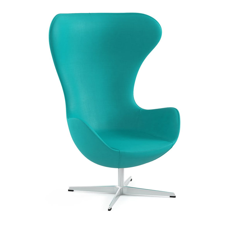CHARLOTTE - Swivel chair. Metal structure. Foam and PVC leather. Turquoise