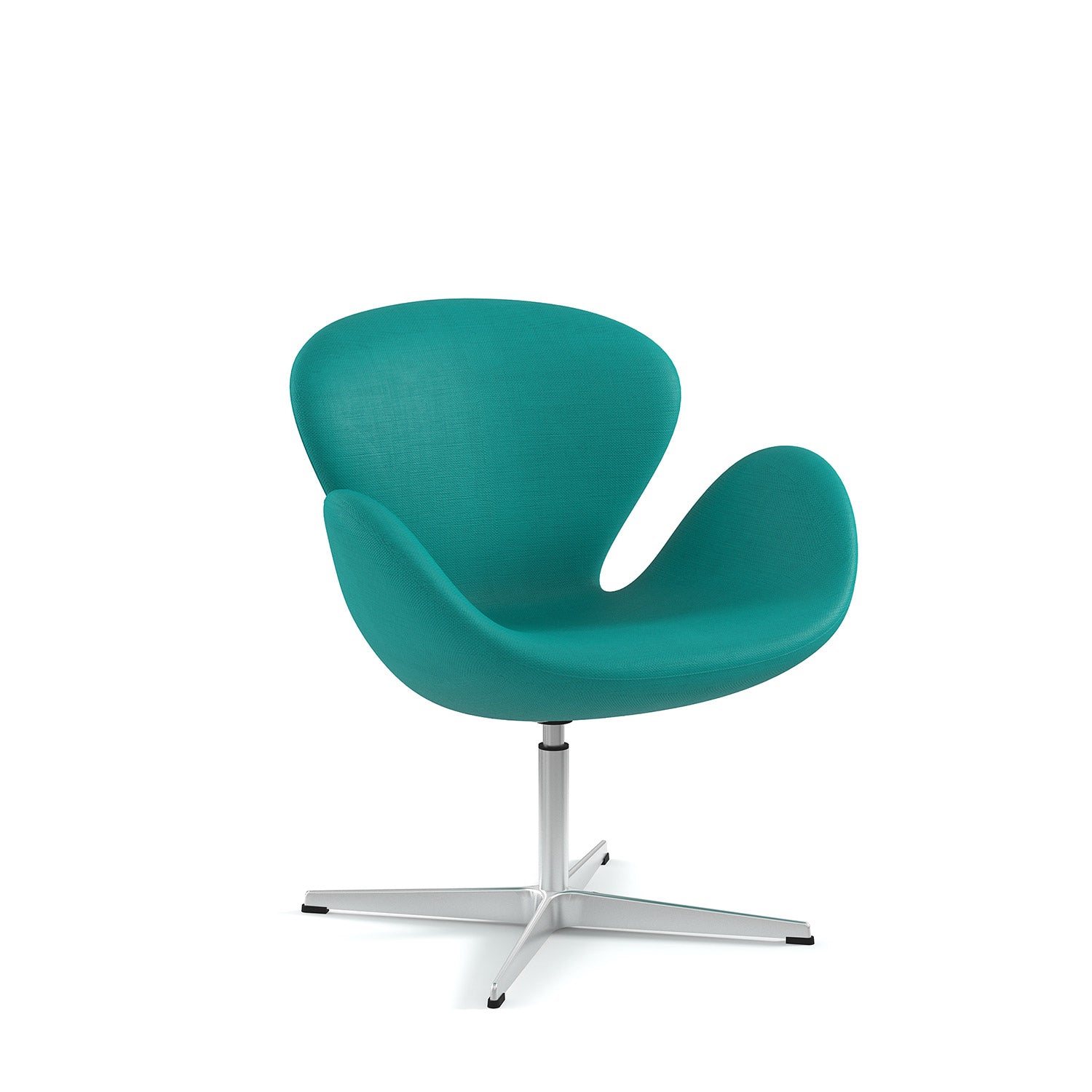 CHLOE - Turquoise blue CHLOE waiting chair with 4 stars aluminum base