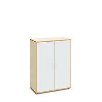 EMMY - Cabinet Maple White with 3 inner compartments and 2 doors Blue Glaciar with lock.