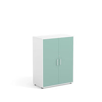 EMMY - Cabinet Maple White with 3 inner compartments and 2 doors Terracota with lock.