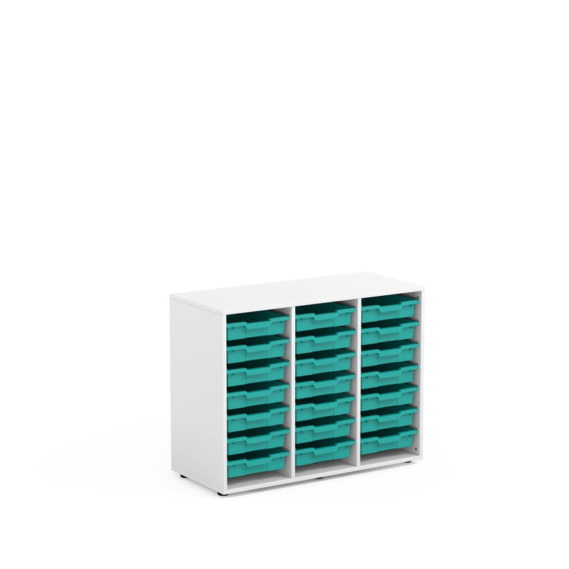 GRACE - Cabinet Maple White with 12 light blue big trays