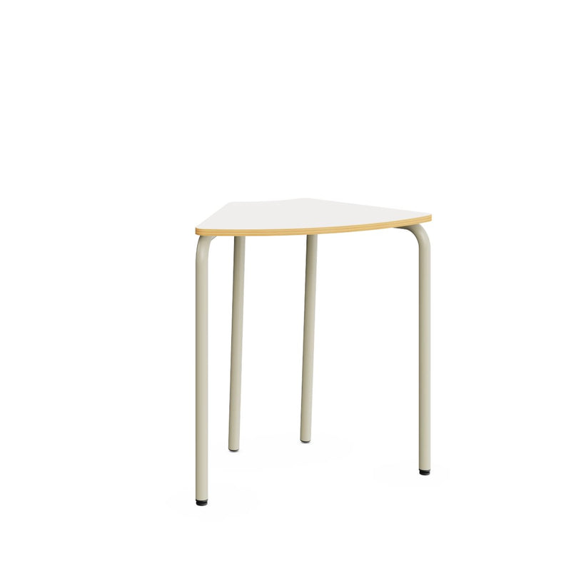 HEXA-Metal frame table. Chipboard, white melamine and black injected PP edge. Size 4