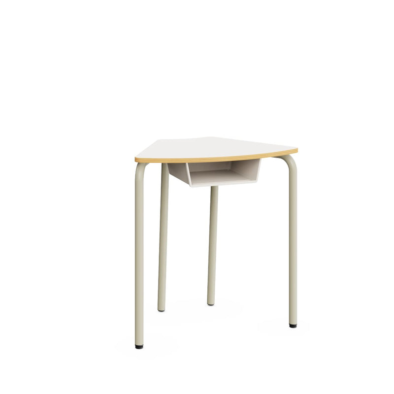 HEXA-Metal frame table. Chipboard, white melamine and black injected PP edge. Size 5