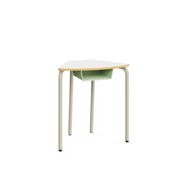 HEXA-Metal frame table. Chipboard, white melamine and black injected PP edge. Size 5