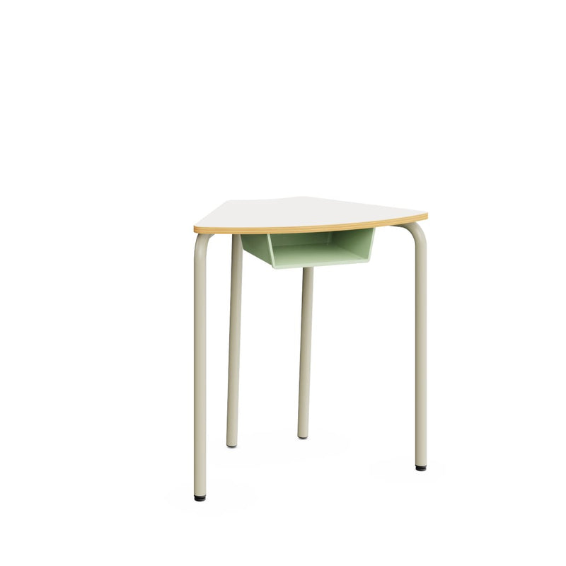 HEXA-Metal frame table. Chipboard, white melamine and black injected PP edge. Size 5