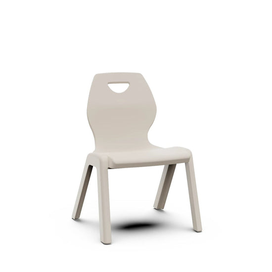 INA - Moulded recycled plastic chair. Warm Grey. Size 5