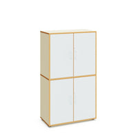 INGE - Cabinet Maple White with 4 inner compartments and 4 doors Terracota, with lock