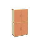 INGE - Cabinet Maple White with 4 inner compartments and 4 doors Terracota, with lock