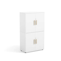 INGE - Cabinet with 4 inner compartments and 4 doors White with lock- Maple Blanco