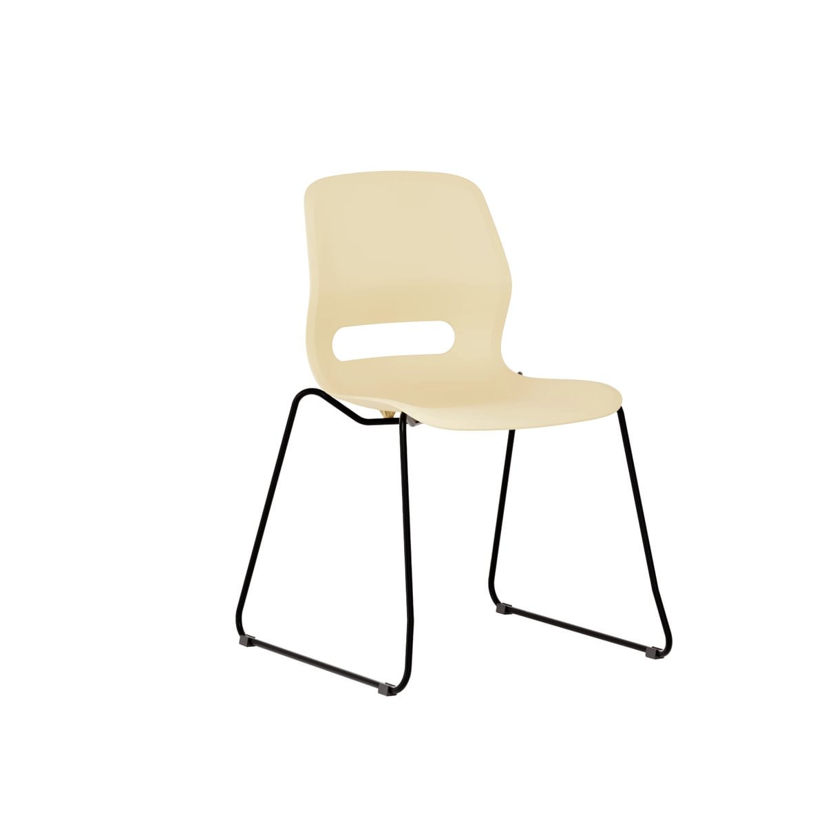 JUN SLED - Chair with Black Sled Frame and shell LIGHT TERRACOTTA