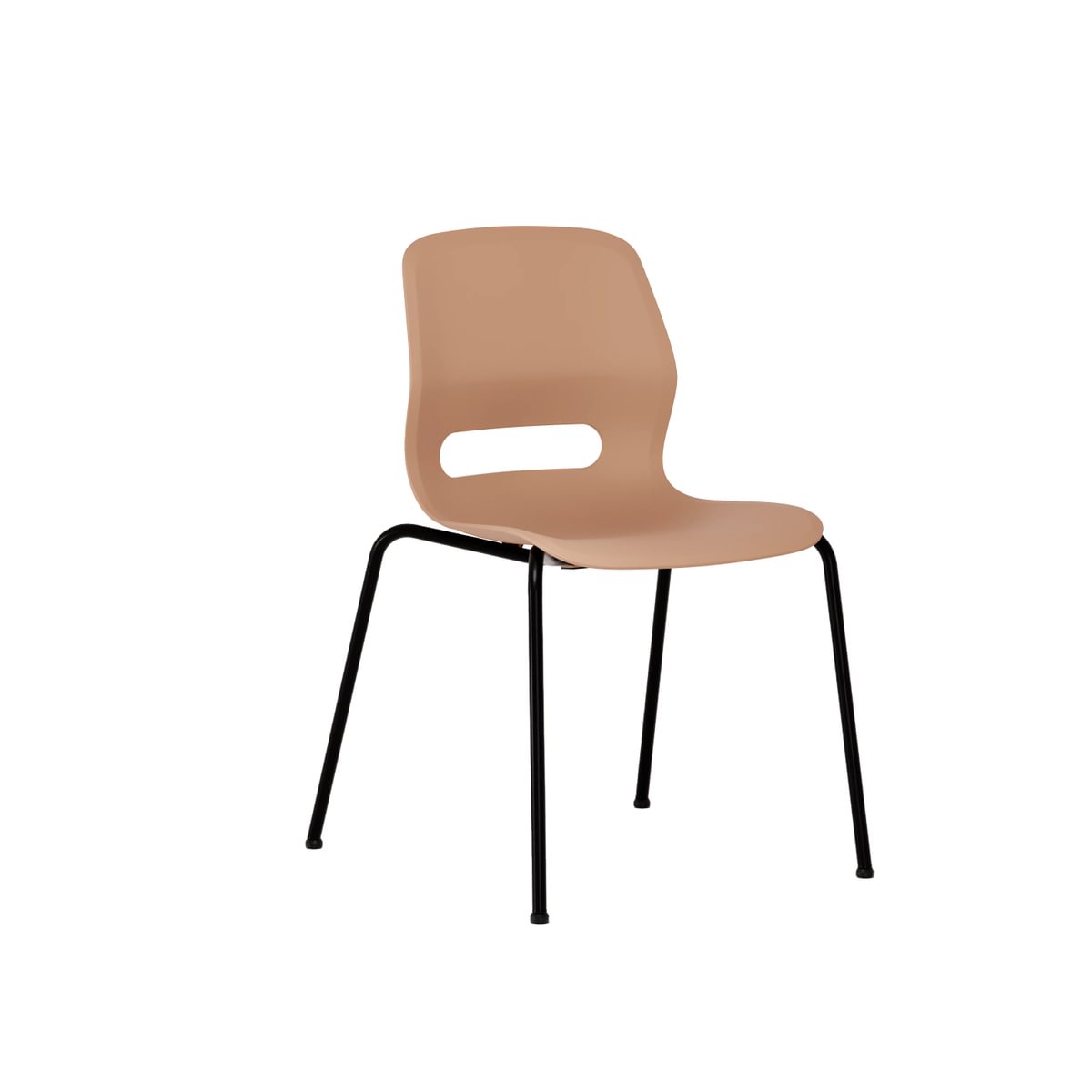JUN BASIC - Chair with Basic Black Frame and shell LIGHT TERRACOTTA