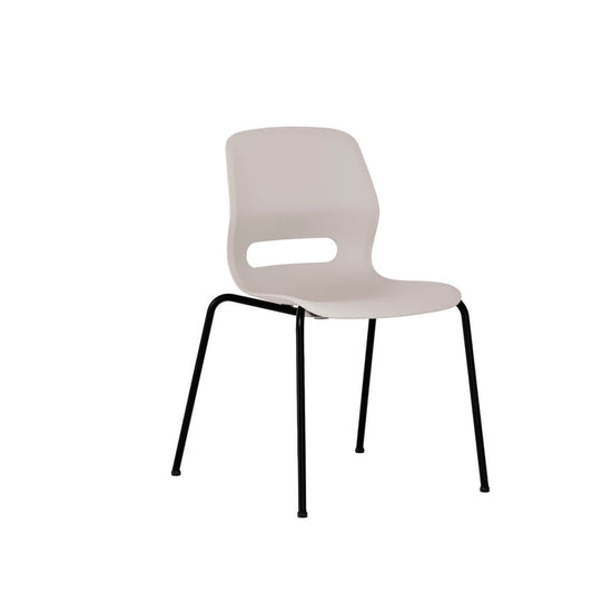 JUN BASIC - Chair with Basic Black Frame and shell STONE GREY