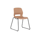 JUN WOOD - Chair with Wooden Frame and shell LIGHT TERRACOTTA