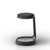 JON - Swing stool with a rounded base. Strackable. Warm gray