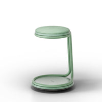 JON - Swing stool with rounded base. Stackable. Green mint