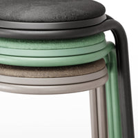 JON - Swing stool with a rounded base. Strackable. Warm gray