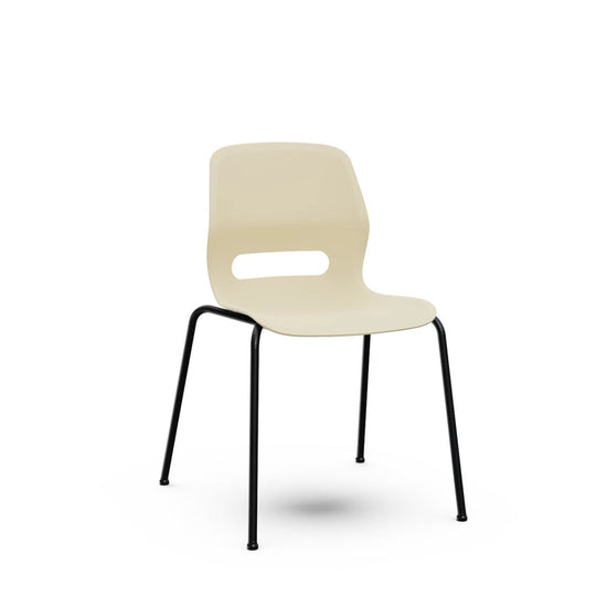 JUN BASIC - Chair with Basic Black Frame and shell CREAM