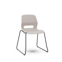 JUN SLED - Chair with Black Sled Frame and shell CREAM