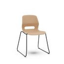 JUN SLED - Chair with Black Sled Frame and shell STONE GRAY