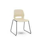 JUN SLED - Chair with Black Sled Frame and shell CREAM