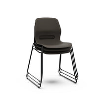 JUN SLED - Chair with Black Sled Frame and shell GRAPHITE BLACK
