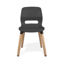 JUN WOOD - Chair with Wooden Frame and shell GRAPHITE BLACK