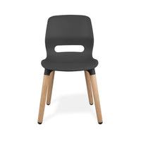 JUN WOOD - Chair with Wooden Frame and shell GRAPHITE BLACK