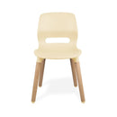 JUN WOOD - Chair with Wooden Frame and shell OYSTER WHITE
