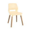 JUN WOOD - Chair with Wooden Frame and shell OYSTER WHITE