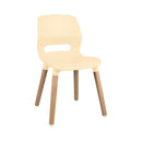 JUN WOOD - Chair with Wooden Frame and shell OYSTER WHITE