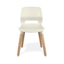 JUN WOOD - Chair with Wooden Frame and shell STONE GRAY