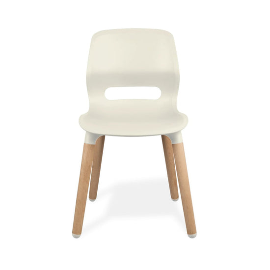 JUN WOOD - Chair with Wooden Frame and shell STONE GRAY