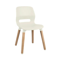 JUN WOOD - Chair with Wooden Frame and shell STONE GRAY