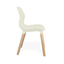 JUN WOOD - Chair with Wooden Frame and shell STONE GRAY