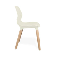 JUN WOOD - Chair with Wooden Frame and shell STONE GRAY