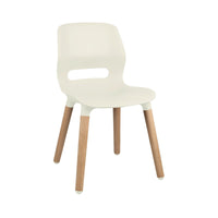 JUN WOOD - Chair with Wooden Frame and shell STONE GRAY