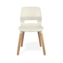 JUN WOOD - Chair with Wooden Frame and shell STONE GRAY