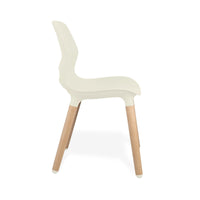 JUN WOOD - Chair with Wooden Frame and shell STONE GRAY