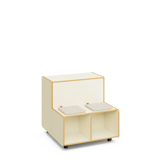 KIDO – Double-Height Tiered Cabinet – White Maple Interior – Terracotta Nova Exterior Finish