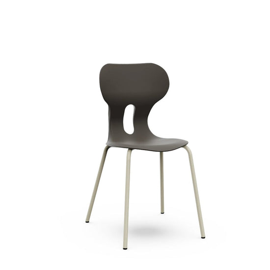 LIA BASIC – Plastic Chair with Metal Frame Warm Grey – Graphite Black – Size 4