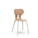 LIA BASIC – Plastic Chair with Metal Frame Warm Grey – Light Terracotta – Size 5