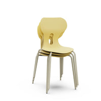 LIA BASIC – Plastic Chair with Metal Frame Warm Grey – Light Yellow – Size 6