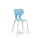 LIA BASIC – Plastic Chair with Metal Frame Warm Grey – Ocean Blue – Size 6
