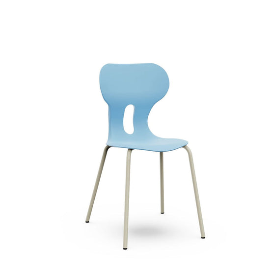 LIA BASIC – Plastic Chair with Metal Frame Warm Grey – Ocean Blue – Size 5