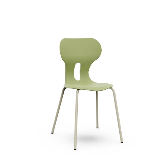 LIA BASIC – Plastic Chair with Metal Frame Warm Grey – Olive Green – Size 5
