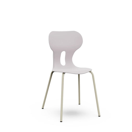 LIA BASIC – Plastic Chair with Metal Frame Warm Grey – Stone Gray – Size 6