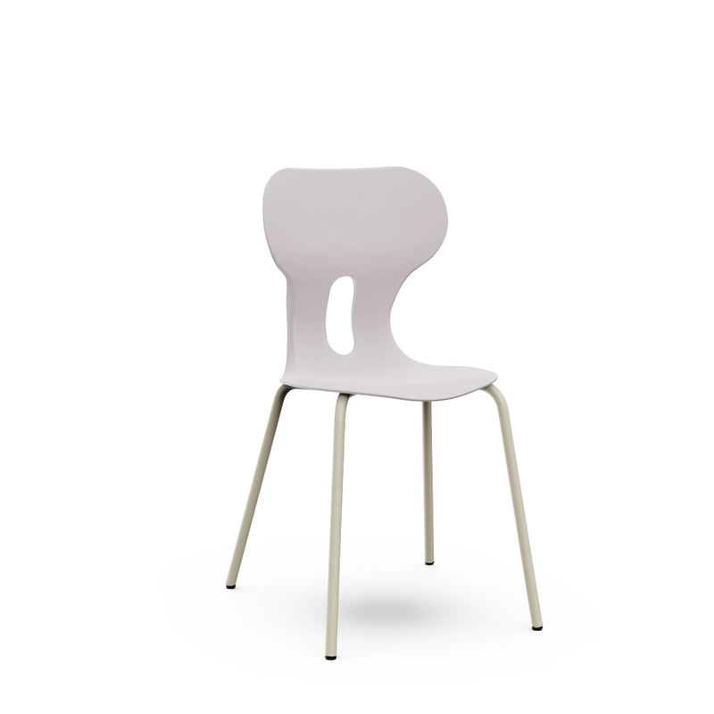 LIA BASIC – Plastic Chair with Metal Frame Warm Grey – Stone Gray – Size 6