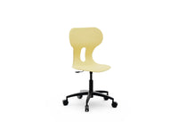 LIA BIG LIFT – Swivel Plastic Chair, Gas Lift, Wheeled Base – Light Yellow