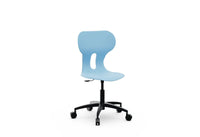 LIA BIG LIFT – Swivel Plastic Chair, Gas Lift, Wheeled Base – Ocean Blue